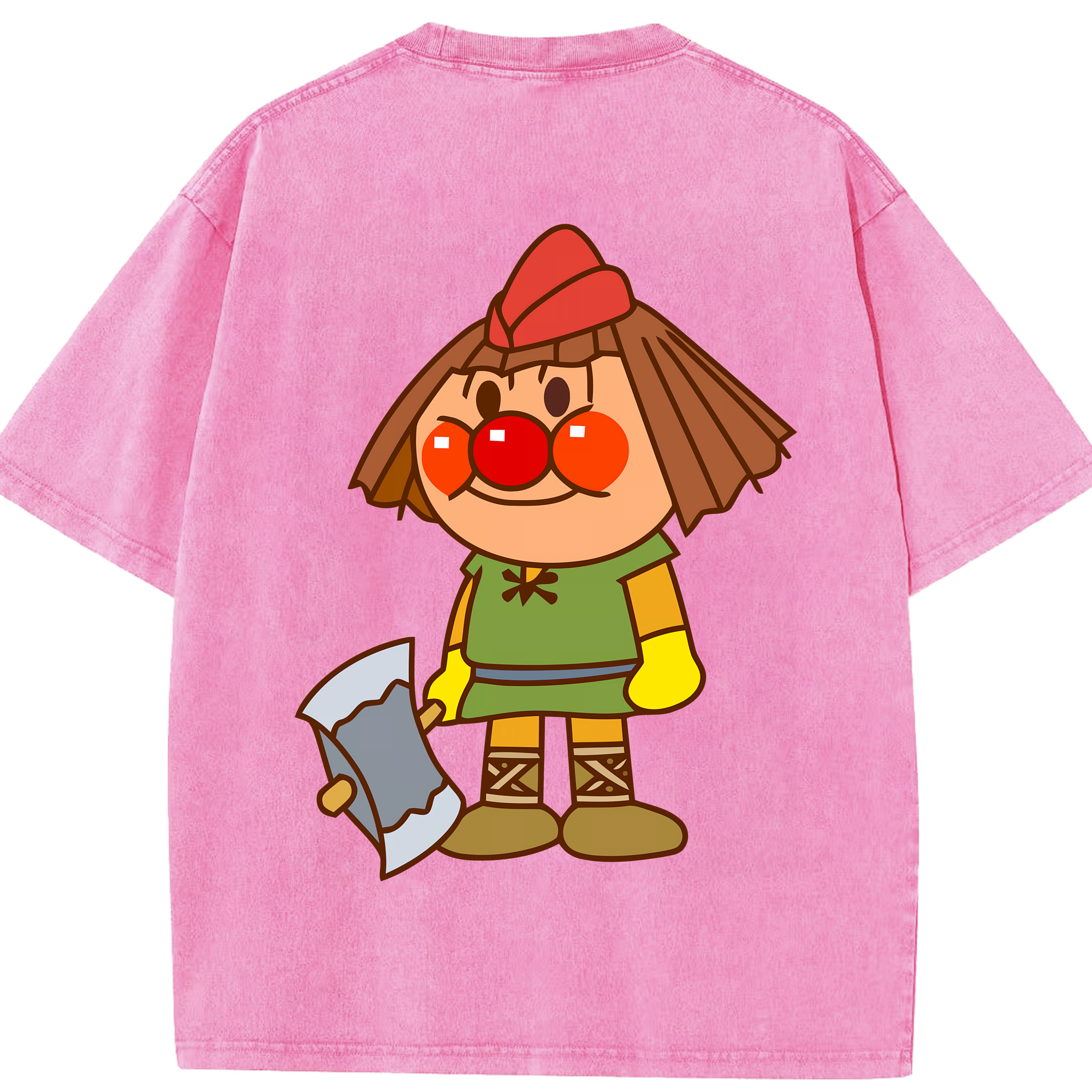 （画像用） アンパンマン Anpanman 綿100% ヴィンテージ風 半袖Tシャツ（背面プリント）